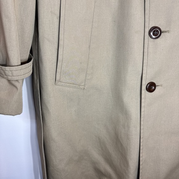 London‎ Fog Maincoats Sz 44 R  Men's Classic Tan/Khaki Trench Coat W/Lining Vtg - Picture 8 of 16